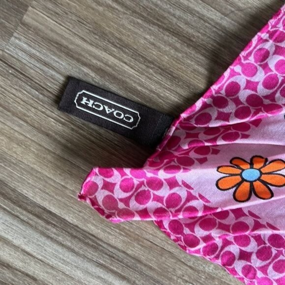 COACH Silk Trippy Daisy Hippie Signature Scarf - Picture 3 of 6